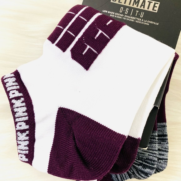 VS PINK Low Show Ankle Socks 4 pairs OS - Picture 6 of 8